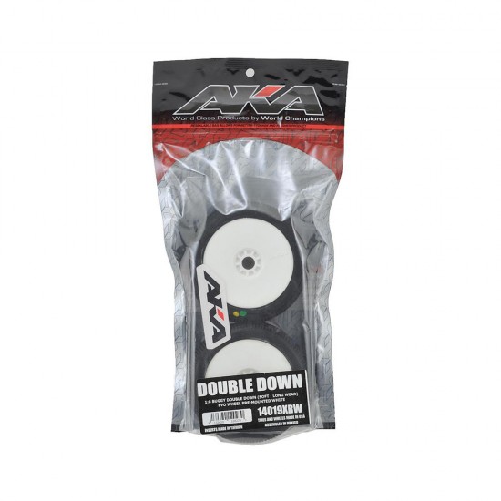 1:8 BUGGY DOUBLE DOWN (SOFT - LONG WEAR) EVO WHEEL PRE-MOUNTED WHITE