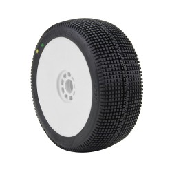 1:8 BUGGY ZIPPS (SUPER SOFT - LONG WEAR)EVO WHEEL PRE-MOUNTED WHITE