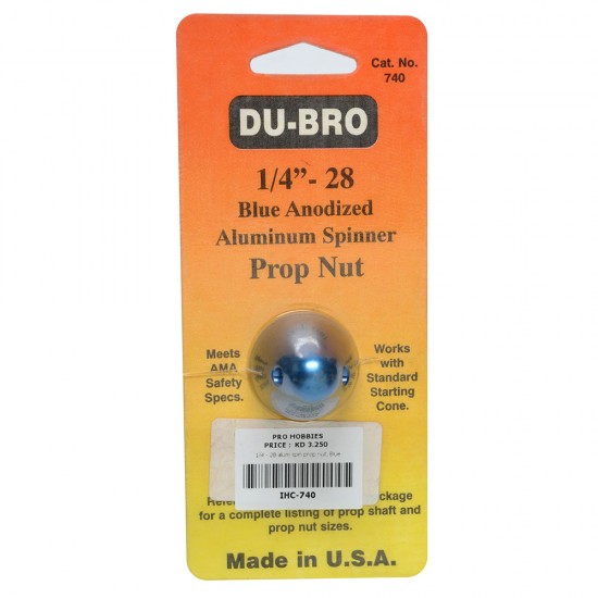 1/4 - 28 alum spin prop nut, Blue