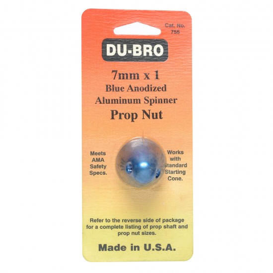 7mm x 1 Alum spin Prop Nut Blue