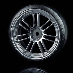 Flat silver RE30 wheel (+3) w/ CS-R tire (soft) (4)
