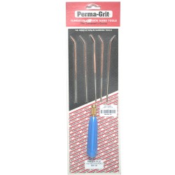 Five Riffler Files 14cm with colleted easy grip handle