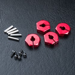 Alum. hex. wheel hubs 5mm (red) (4) Alum. hex. wheel hubs 5mm (red) (4)