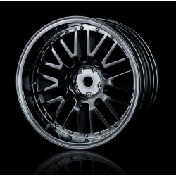 Silver black 10 spokes 2 ribs wheel (+8) (4) Silver black 10 spokes 2 ribs wheel (+8) (4)