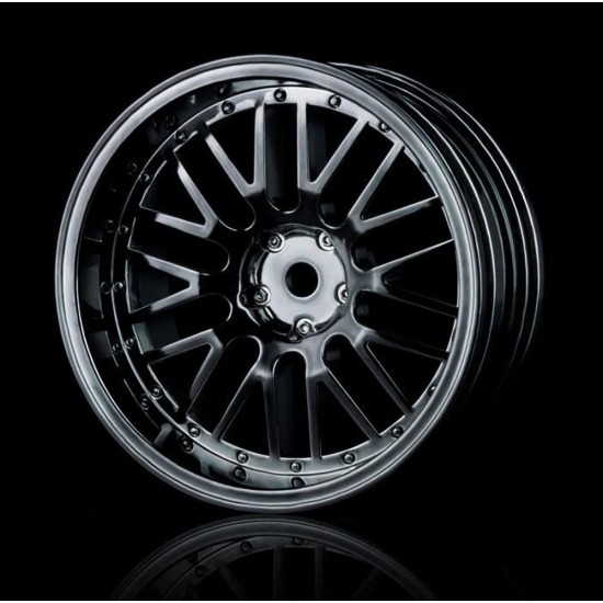 Silver black 10 spokes 2 ribs wheel (+8) (4)
